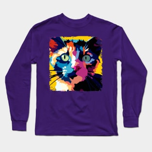 Tortoiseshell Pop Art - Cat Lover Gift Long Sleeve T-Shirt